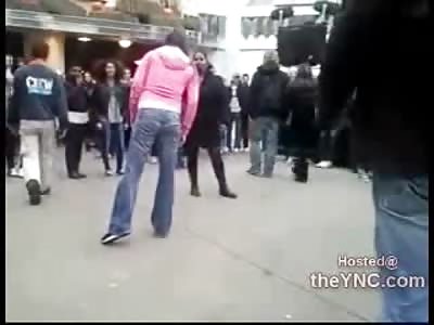 Crazy White Girl holds her Own against Black Girl at Wilibi Park in Belgium