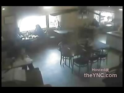 WOW: Oblivious Older Couple Run Through Diner Nearly Killing Several People