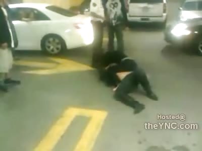 Bad Ass Skinny Girl completely Humiliates Female twice her Size in a Parking Garage