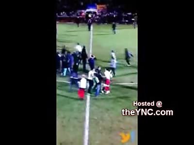 Pissed off Soccer Fan Runs on Field and Knocks Player Out