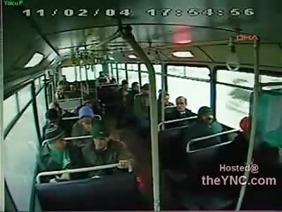 Impact: Jarring Bus Crash Ejects Passengers and Smashes Glass Everywhere