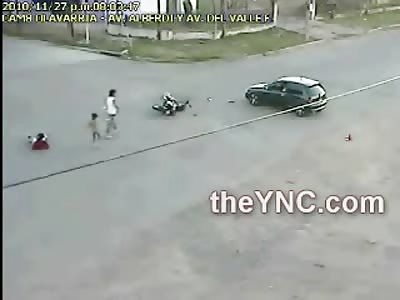 Entire Asian Family on ONE Bike gets Hit by Car