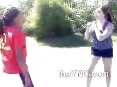 Confident White Girl is Beaten Badly By Black Opponent 