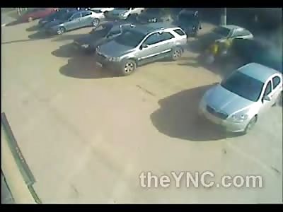 Amazingly Lucky Couple Hit Head on by Speeding Vehicle ... Get up and Walk Away