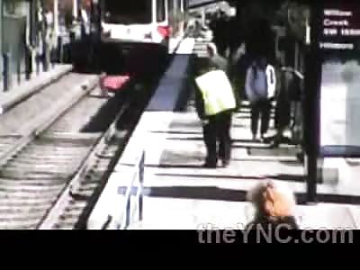 Suicide or Stupidity?? Lady Falls or Jumps in Front of Train 