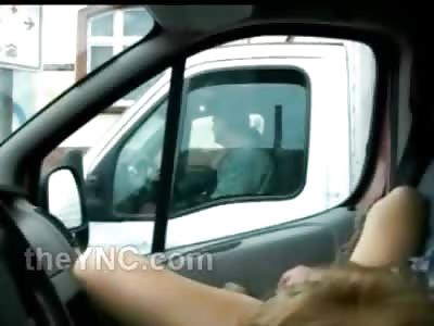 Public Indecency: Girl Plays with Herself Naked ..... Guys in Truck Love the Performance