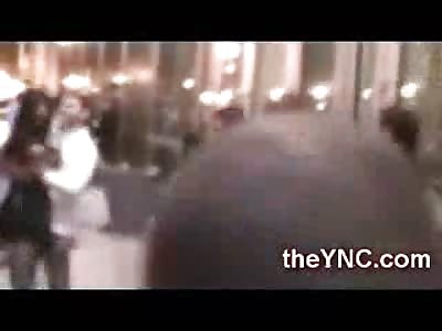 Security Guard gets Bloodied Up outside of High End Club by 2 Tough Guys