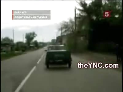 BAD Taxi Driver Runs over 2 Little Girls Running across the Street