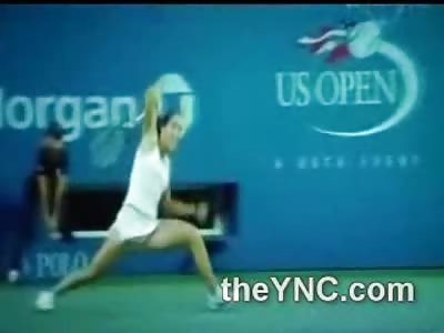WOW: Pro Tennis Players Entire Vagina Exposed When She Falls Trying During Match