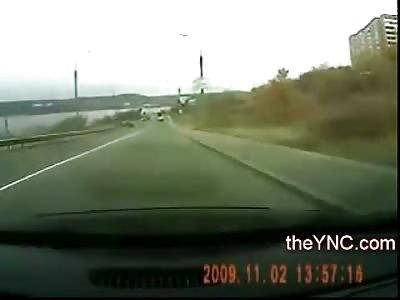 Truck comes out of Nowhere to Kill Unsuspecting Driver