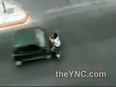 OUCH: Head on Collision ..... Guy Walks Away