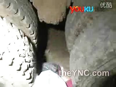 Lady Crushed under Huge Trucks Tire