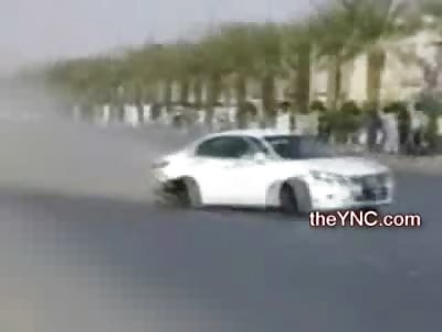 Cursed Drifting Spectator Killed by Rogue Tire (Watch Slow Motion)