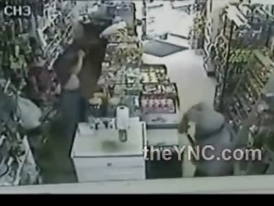Derranged Man Attacks Clerk with Chemical Spray