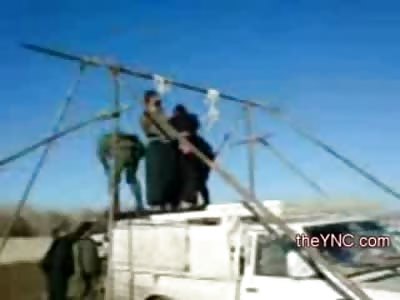 Full Video of Hanging Execution in Iran gone Wrong, Police Fire on Rescuers and Shoot Man in the Penis (End of Video)