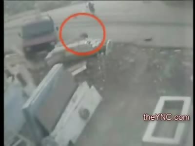 Im Alive!! Lucky kid hugs his Mom after being Hit by Truck