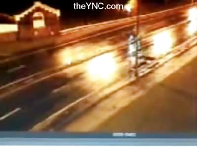 Motorcyclist Killed Instantly by Sliding Car in Slippery Conditions