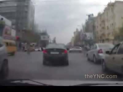 Two Girls Trying to Cross the Road Get Destroyed by Car
