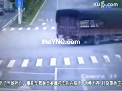 Man Triumphantly Crushed to Death by Dump Truck Caught on Camera