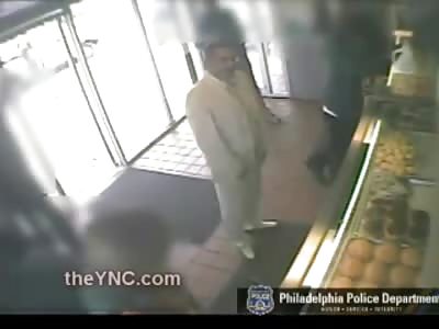 Angry Belligerent Black Man Throws Scolding Hot Coffee on Female Donut Shop Employee