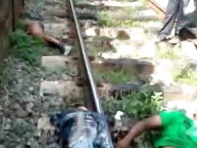Different Angle of Man still Alive after Train Accident