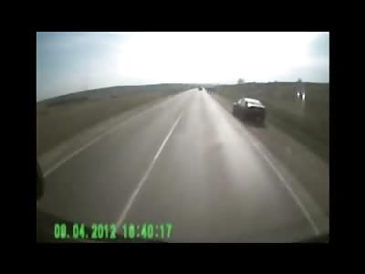 Man Walking on Highway Gets Launched by Vehicle