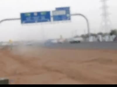 It's a Bird, It's a Plane....Nah its Just and Arab Guy Ejected from Drifting Accident (Slow Motion Added)