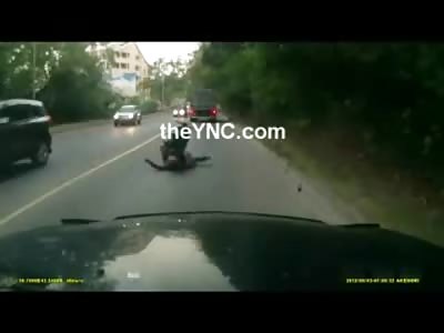 Whoa! Blonde on a Moped looks Head On into Death 