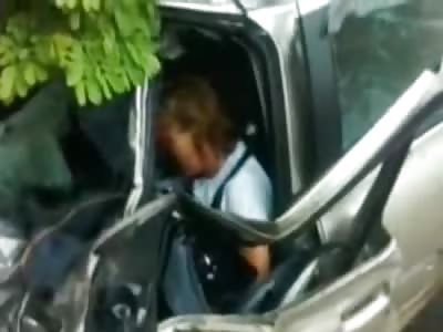 Woman Found Crushed up Against her Steering Wheel-