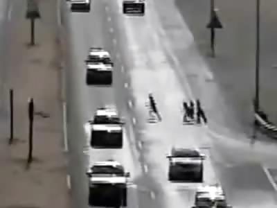 Morons Crossing an Expressway...One is Fatally Struck