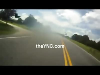Motorcyclist is Shot from a Cannon in Unbelievable Accident on the Highway 