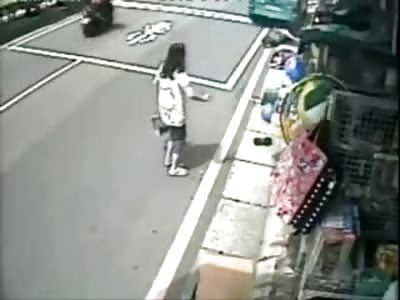 Asian Couple Ran over by Minivan on Street