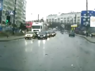 SUICIDE? Absolutely Brutal, Truck Unknowingly Runs over Pedestrian that Seems to Just be Standing in front of His Truck