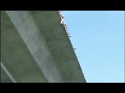 Falling..Man Hanging on for Life falls to his Death from Bridge