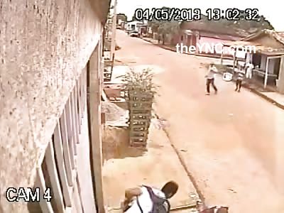 Mans Arm almost Hacked off trying to Fight Man with Machete (Watch the Second Man Attacked..Watch Slow Motion!)