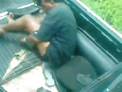 Man in the back of Pickup Truck is Brutally Beaten (FULL 9 MINUTE VIDEO)