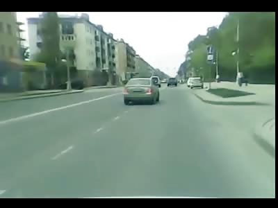 Little Kid Dashes into the Road Gets Hit by Unseen Car....Does Superman and runs Back Into His Dads Arms