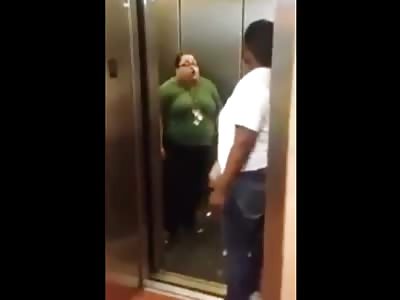 Lower Class Scumbag Mother and Son Verbally Assault Woman on an Elevator