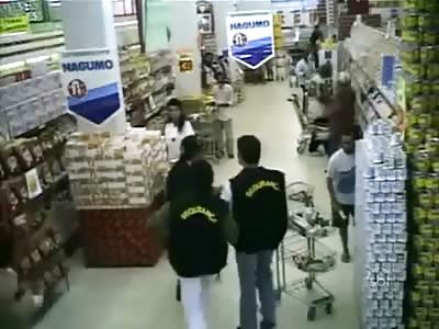 Black Dude Pulls out a Gun and open Fire in a Supermarket