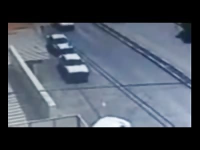 Unlucky Kid is Hit by Car Door then Run over and Killed by Ambulance