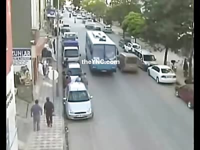 Very Very Stupid Man gets Hit by a Bus on Purpose