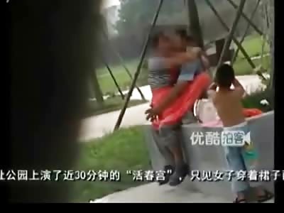 Shameless Parents Get Busy on a Public Water Fountain in Front of Toddler Who's Begging to Go Home