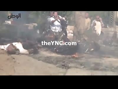 Burning Bodies of Protesters in Egypt 
