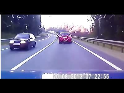 Truck comes out of Nowhere Killing Man Instantly driving Red Car
