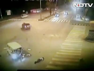 Brutal Hit and Run Ejecting Driver when his Car is all but Disintegrated 