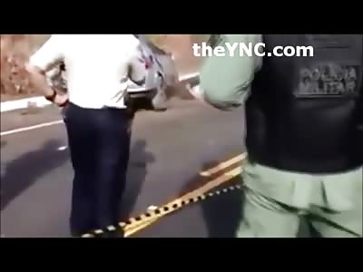 Woman under Car Flips out of it when police turn over the Car