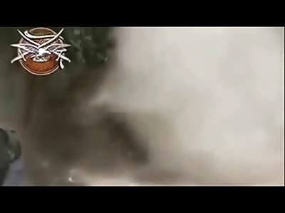 Moronic FSA Fight Blows Himself up with an Bazooka to the Total Shock of his Comrades (Aftermath Included)