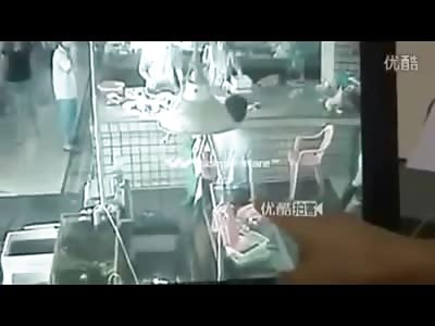 Chinese Man Goes Berserk at Work Savagley Attacks Co-Worker with a Knife