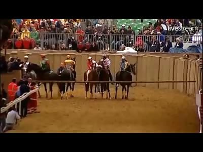 VERY SAD: Horse Breaks his Neck at the Starting Gate