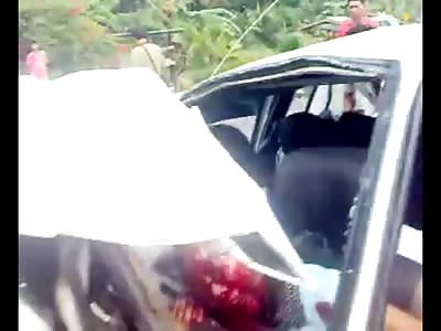 Bloody Woman Still Trapped inside Car Crying for Help
